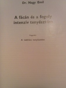 fogoly tenyésztése