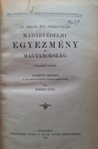 herman otto madarvedelmi egyezmeny