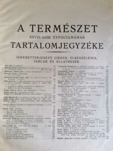 A Természet 1932 allatkerti hirek