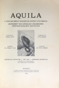 Aquila - A Magyar Kir. Madártani Intézet Folyóirata 1934