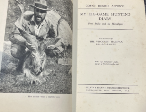 Count Henrik Apponyi - My Big Game Hunting Diary