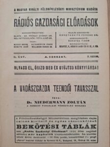 Dr. Niedermann Zoltán - A vadászgazda teendői tavasszal